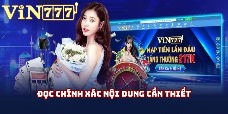 Đọc chính xác nội dung cần thiết